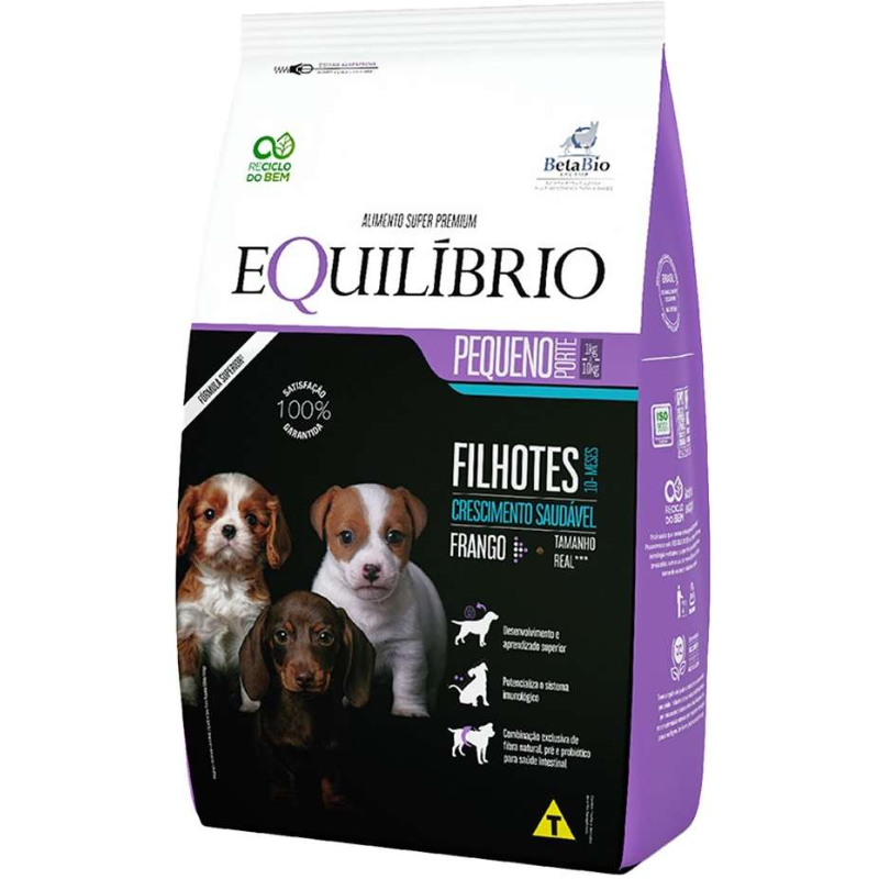 Ração Equilíbrio para Cães Filhotes de Pequeno Porte Sabor Frango 7,5 Kg