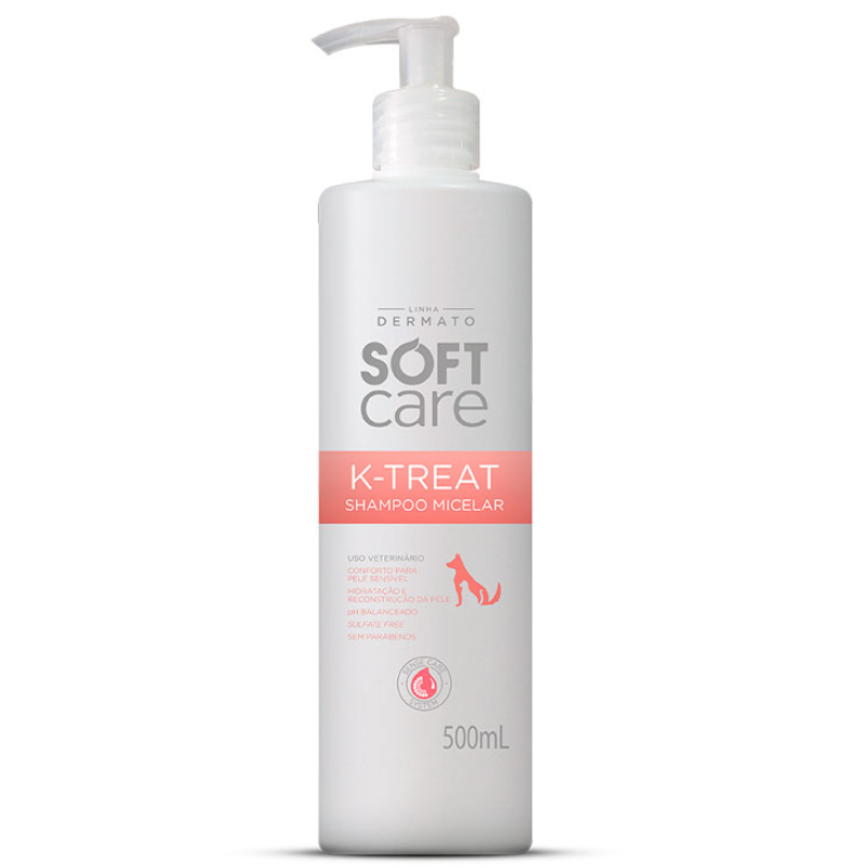 Shampoo Soft Care K-Treat Micelar para Cães e Gatos 500 ml