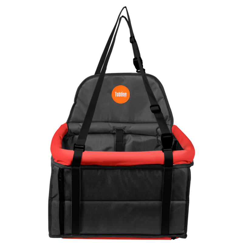 Assento Tubline Transpet para Cães e Gatos Preto e Vermelho