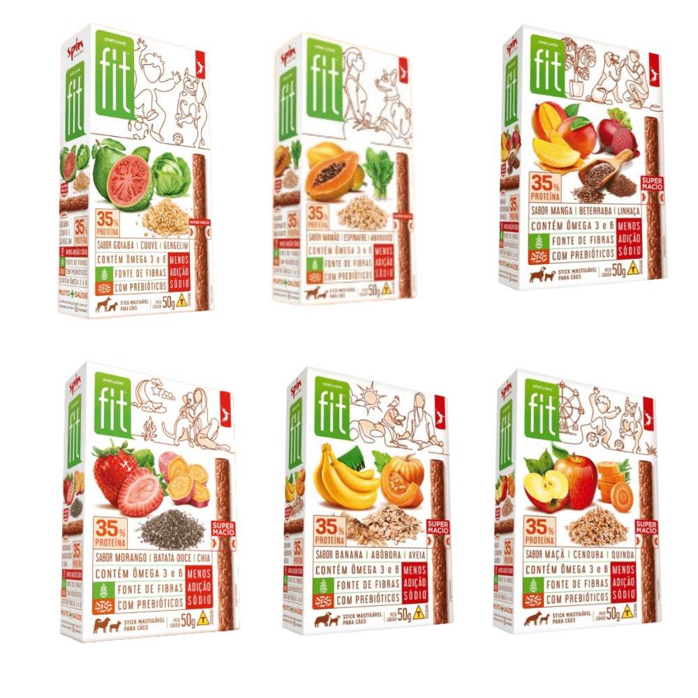 Sticks De Carne Fresca Para Cachorro Spin Fit 6 Sabores 24un