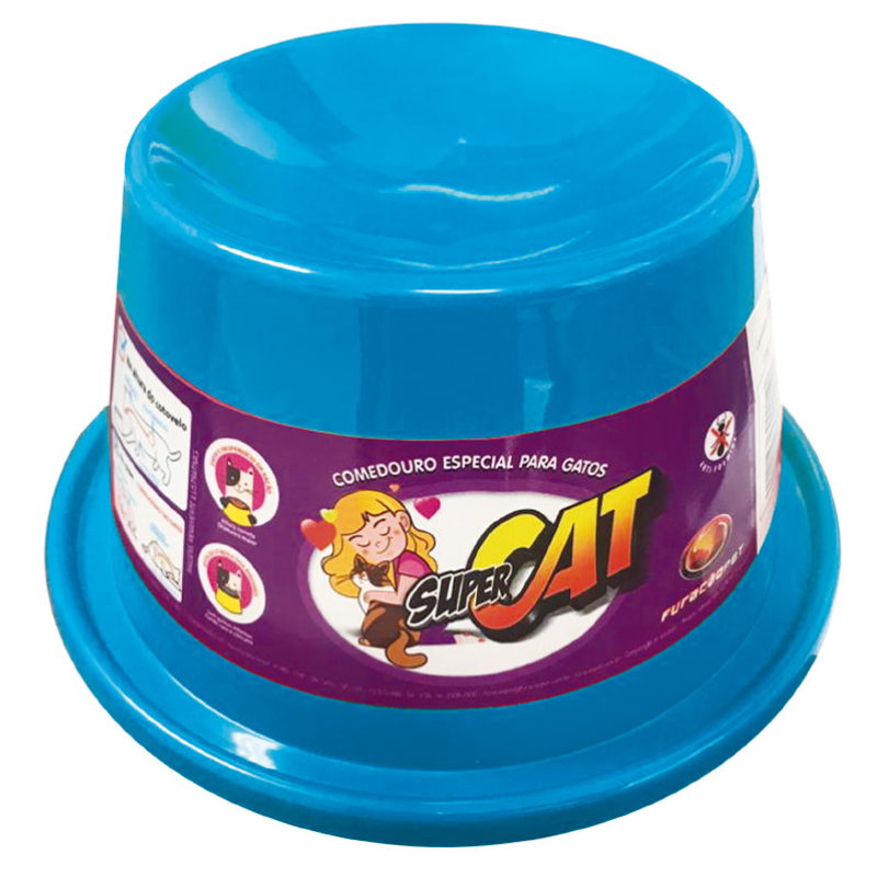 Comedouro para Gatos Super Cat 200 Ml Azul