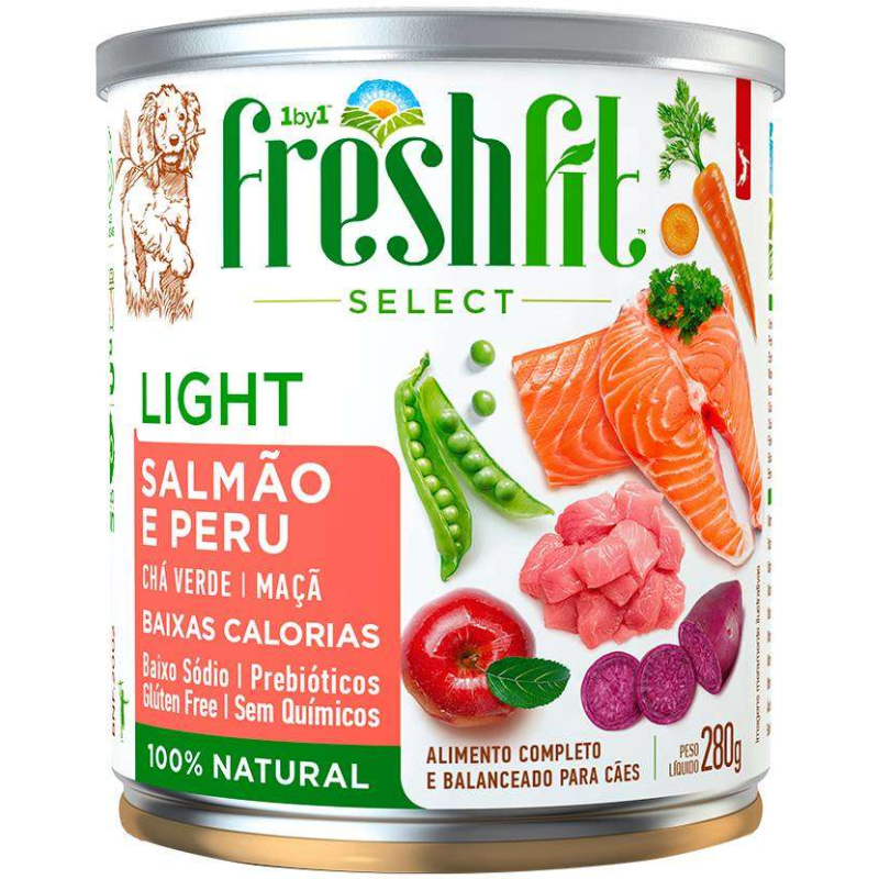 Alimento Úmido Freshfit para Cães Light Salmão e Peru 280g